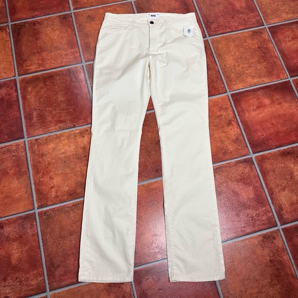 NWT Paige Eggshell Straight Leg Mens Normandie Jeans Size 32